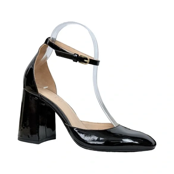 Boden Black Patent Ankle Strap Pumps Court Shoes Pumps Chunky Heels NWOB - Picture 1 of 11